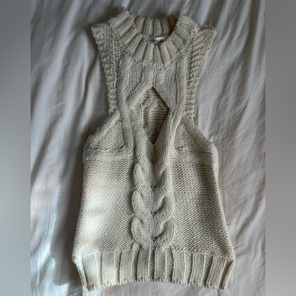 For Love And Lemons Cream Sweater Vest